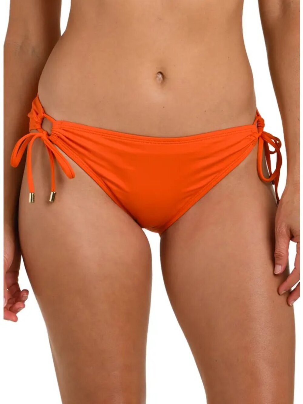 La Blanca Island Goddess Side Tie Hipster Bottom Swimsuit Orange Size 14/XL NWT